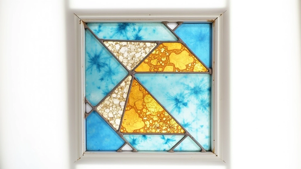 Beginner stained glass panel with geometric pattern