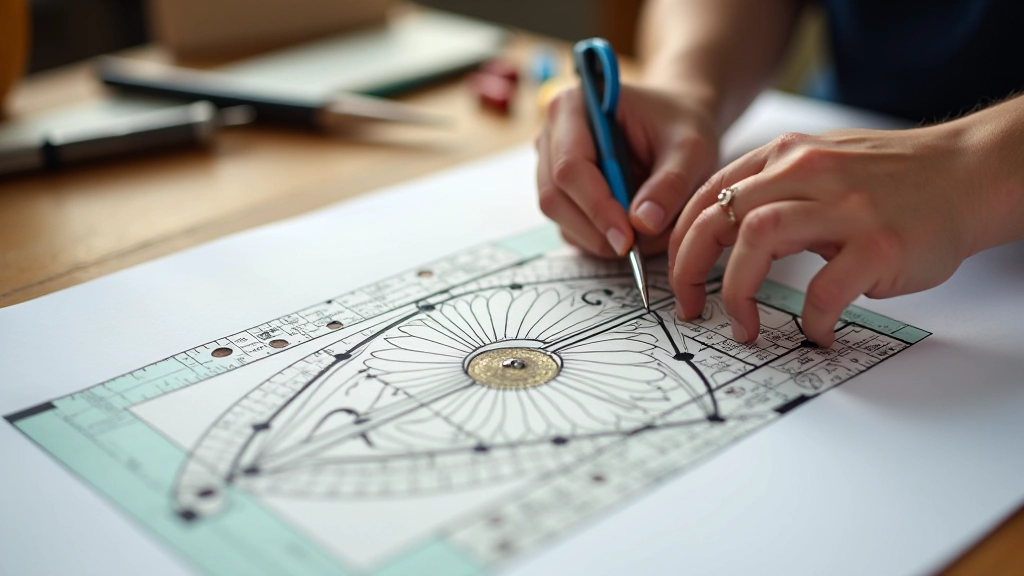 Ruler measuring glass pattern on paper with scale markings clearly visible