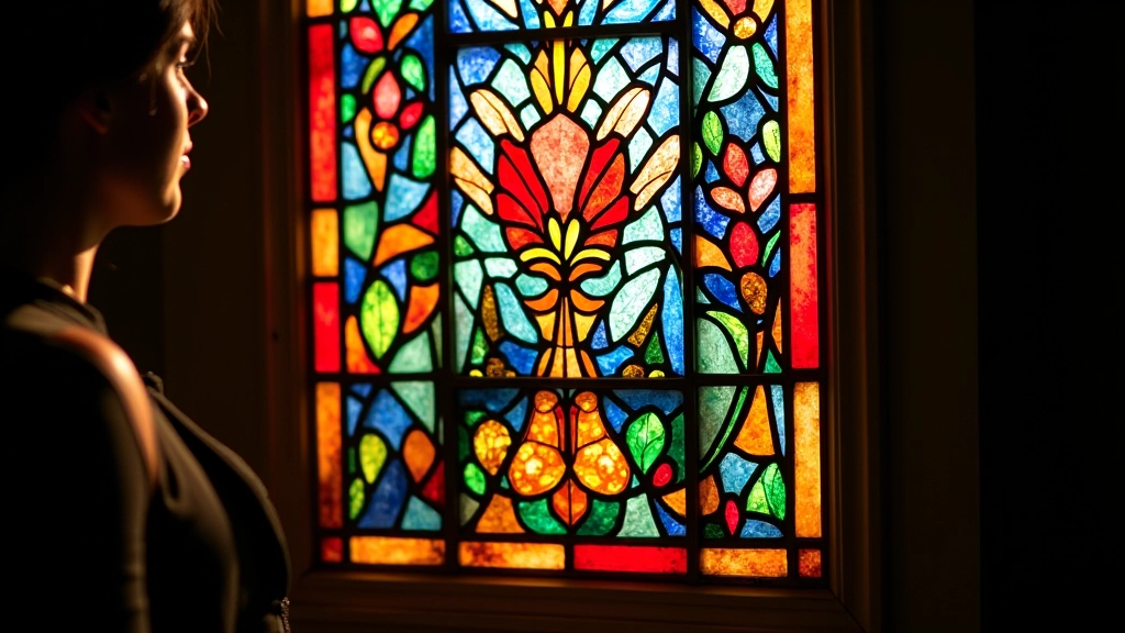 Finished stained glass panel work demonstrating craftsmanship and color technique