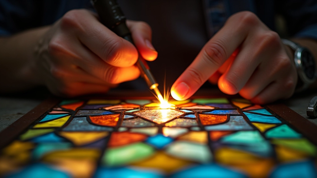 Detailed soldering technique in stained glass crafting
